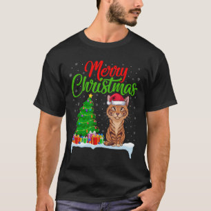 Camiseta Savannah Cat Christmas Tree Enfoca Navidad Savanna