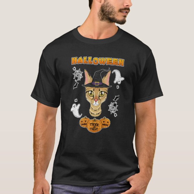 Camiseta Savannah Cat I Happy Halloween (Anverso)