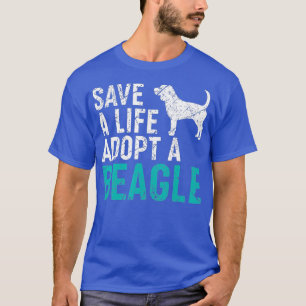Camiseta Save a Life adopta un rescate de perro Beagle Dog 
