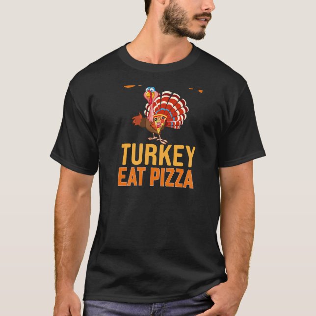 Camiseta Save A Turkey Eat Pizza Vegan Thanksgiving Dinner (Anverso)