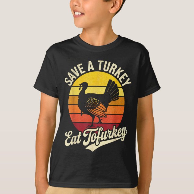 Camiseta Save A Turkey Eat Tofurky Vegan Thanksgiving  (Anverso)