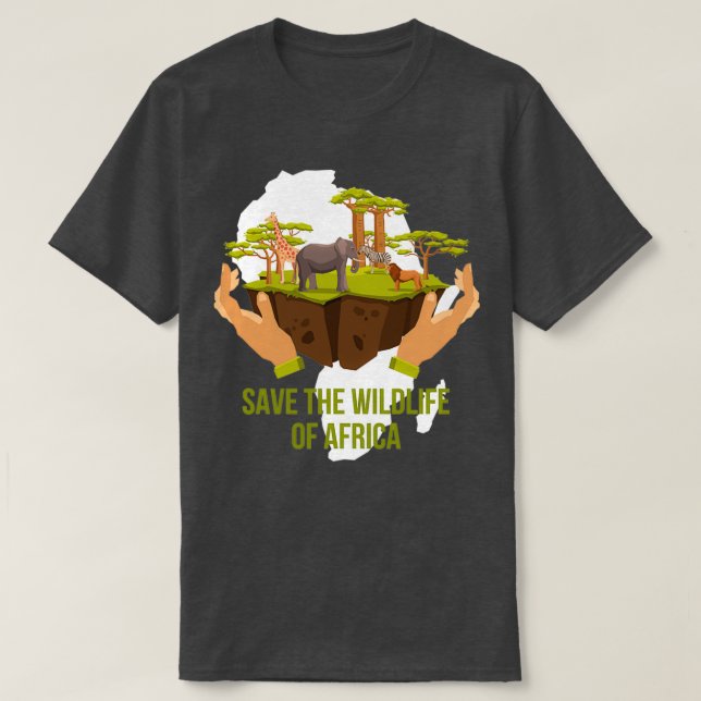 Camiseta Save Africa Africa Map (Diseño del anverso)