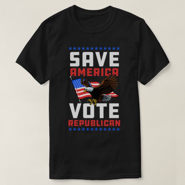 Camiseta Save America Vota a Republicano Orgulloso Amor Con (Diseño del anverso)
