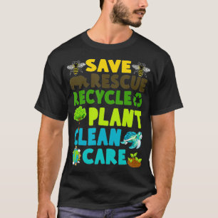 Camiseta Save Bees Rescue Animals Recycle Plastic Earth Day