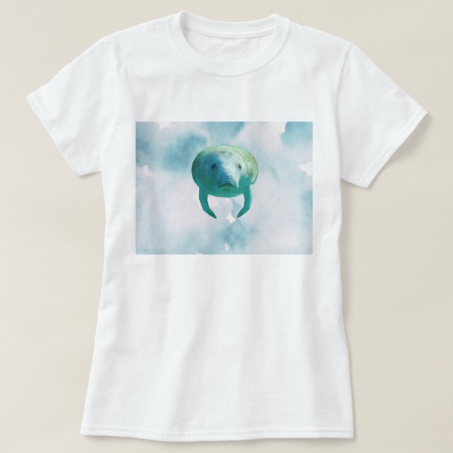 Camiseta Save Manatees Manatee Watercolor Art (Diseño del anverso)