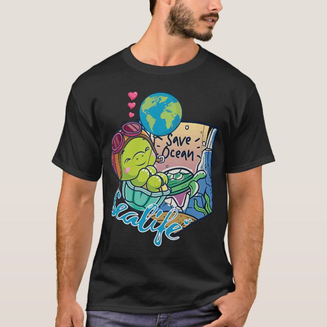 Camiseta Save Ocean SeaLife Baby Turtle Sea Animal Ocean Sa (Anverso)