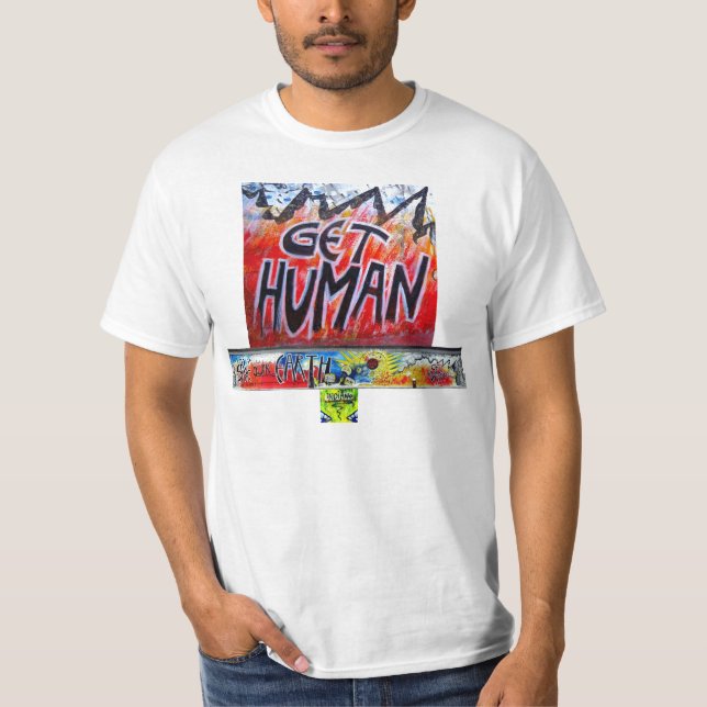 Camiseta SAVE OUR EARTH GET HUMAN BERLIN WALL By Indiano (Anverso)