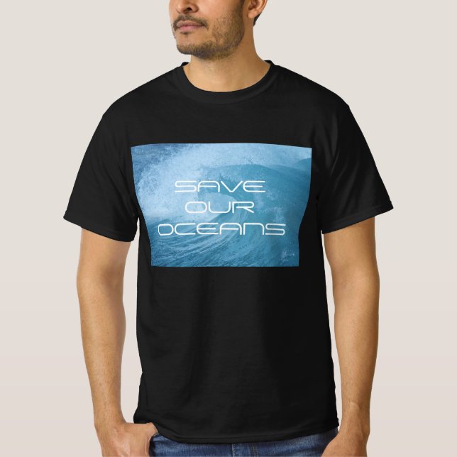 CAMISETA SAVE OUR OCEANS WAVE SURF TEE SHIRT (Anverso)