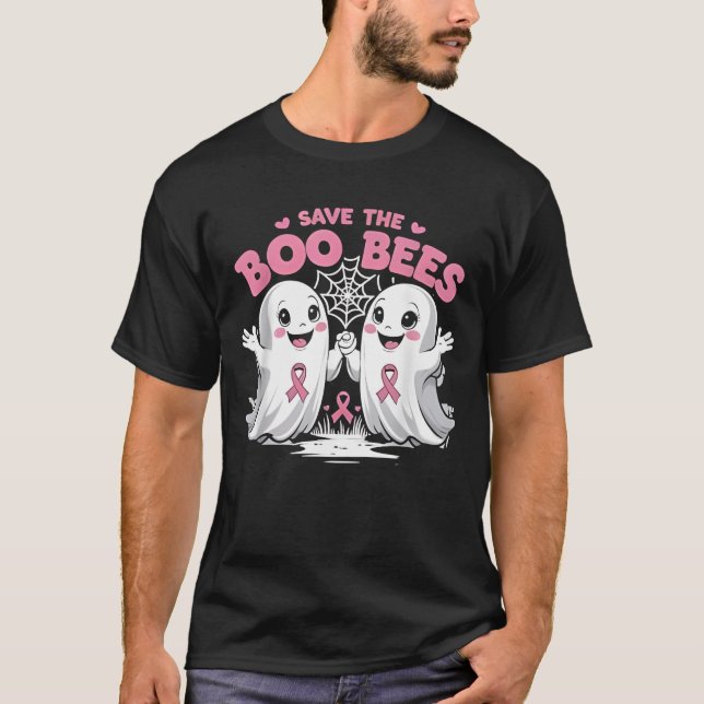 Camiseta Save The Boobees Boo Bees Breast Cancer Halloween  (Anverso)