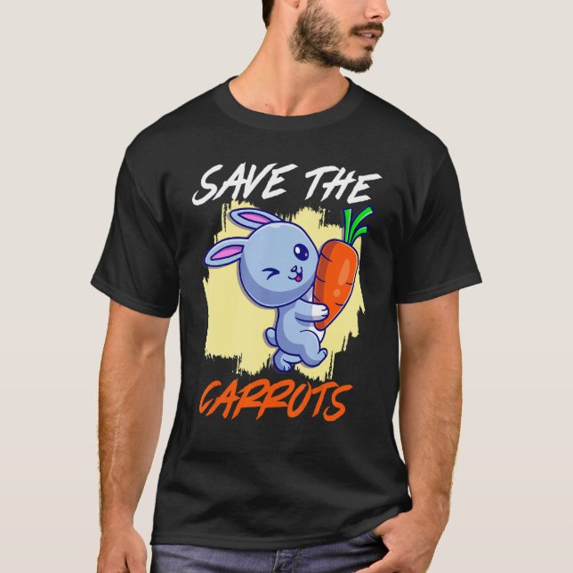 Camiseta Save The Carrot Save The Bunnies Vegetable Carrots (Anverso)