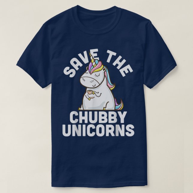 Camiseta Save The Chubby Unicorns  (Diseño del anverso)