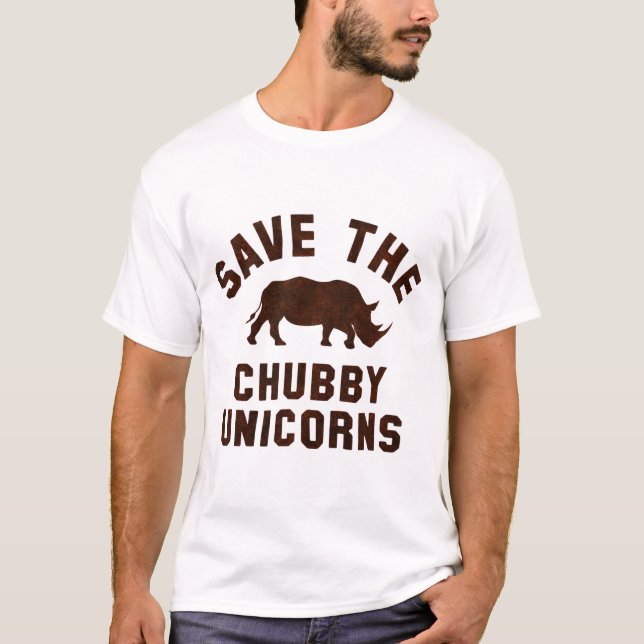 Camiseta Save the Chubby Unicorns Funny Rhino Graph (Anverso)