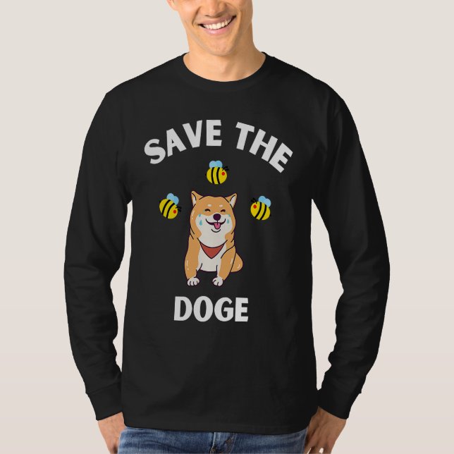 Camiseta Save The Doge Cute Doge With Bees Gamer Gaming (Anverso)
