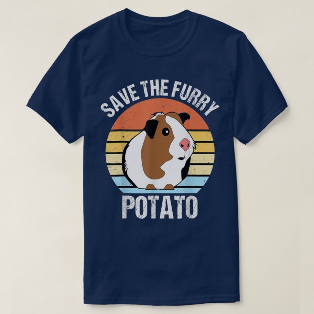Camiseta Save the fluffy potato Funny guinea pig  (Diseño del anverso)