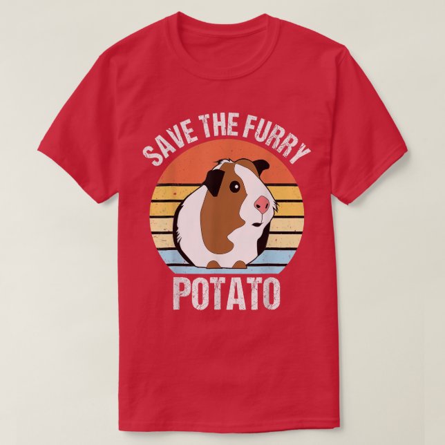 Camiseta Save the fluffy potato Funny guinea pig  (Diseño del anverso)