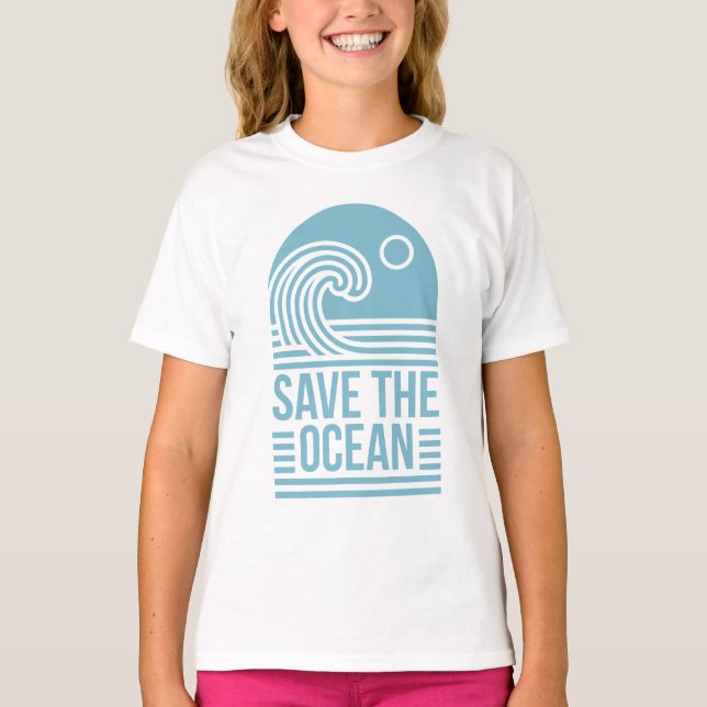Camiseta Save the ocean beach retro aesthetic (Anverso)