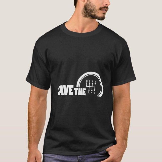 Camiseta Save The Stick Ual Transmission Three Pedals (Anverso)
