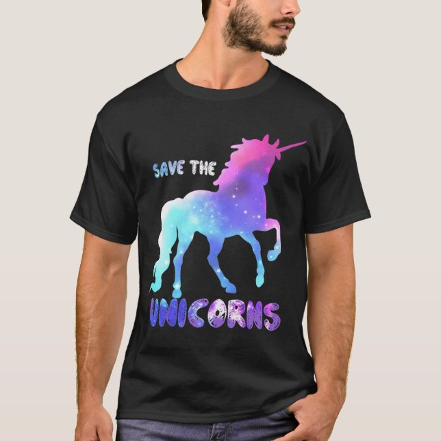 Camiseta Save the Unicorns girl funny (Anverso)