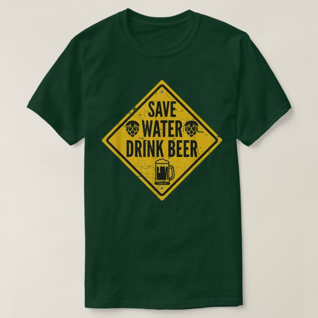 Camiseta Save Water Drink Beer  (Diseño del anverso)