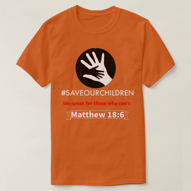 Camiseta SaveOurChildren (Diseño del anverso)