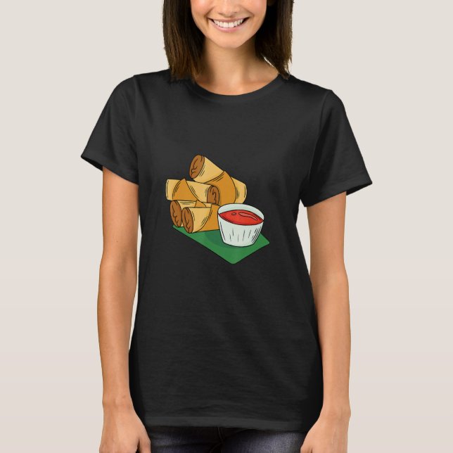 Camiseta Savors the Cuteness of Lumpia Filipino Delight (Anverso)