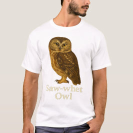 Camiseta Saw-whet Owl T-Shirt: Raptor Bird Nature Design