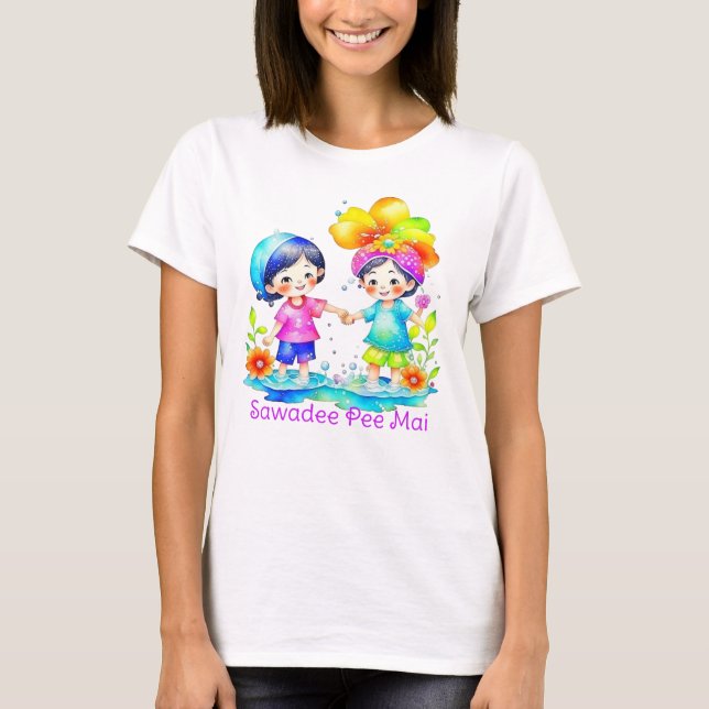 Camiseta Sawadee Pee Mai Watercolor (Anverso)