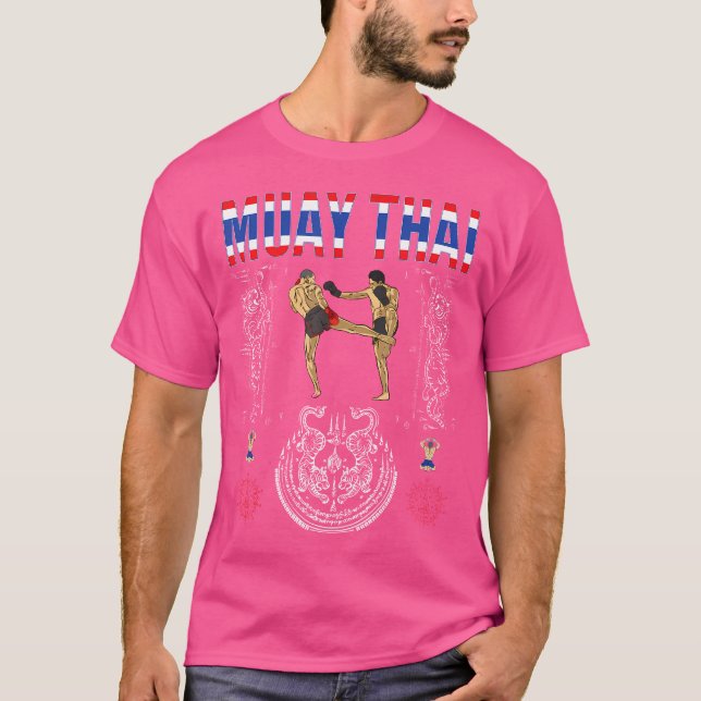 Camiseta Sawadee Thai Tradicional Sak Yant Tigre gemelo Tai (Anverso)