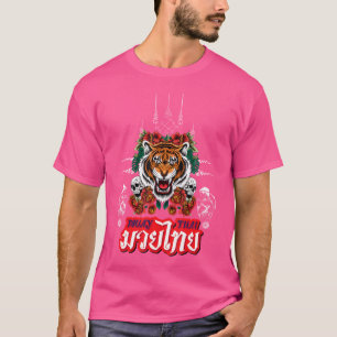 Camiseta Sawadee Thai Tradicional Sak Yant Tigre gemelo Tai