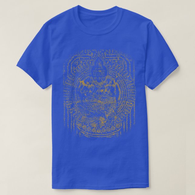 Camiseta Sawadee Thai tradicional Sak Yant Tigres gemelos t (Diseño del anverso)