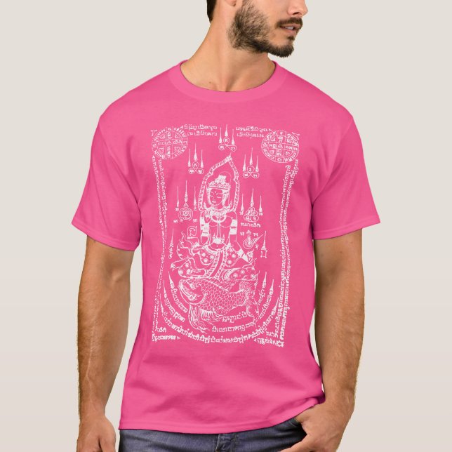 Camiseta Sawadee Thai tradicional Sak Yant Tigres gemelos t (Anverso)