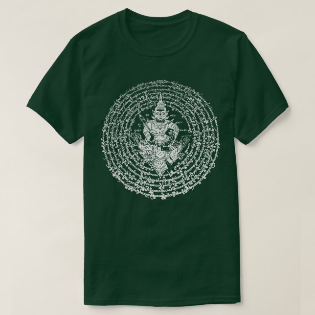 Camiseta Sawadee Thai tradicional Sak Yant Tigres gemelos t (Diseño del anverso)