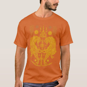 Camiseta Sawadee Thai tradicional Sak Yant Tigres gemelos t