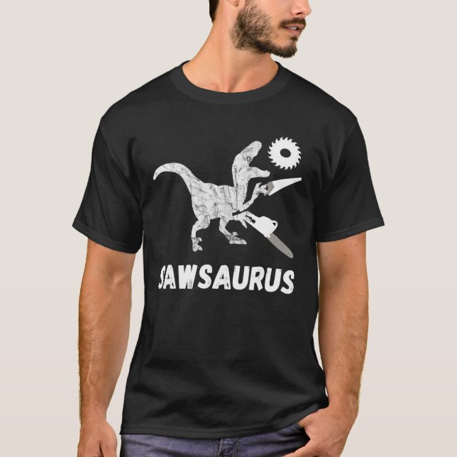 Camiseta Sawsaurus Woodworker Dinosaurios Trex Ca (Anverso)