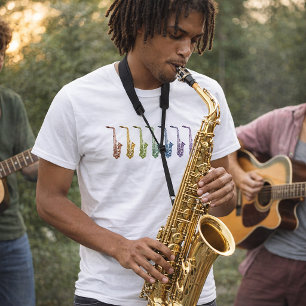 Camiseta Saxofón Alto Arcoíris