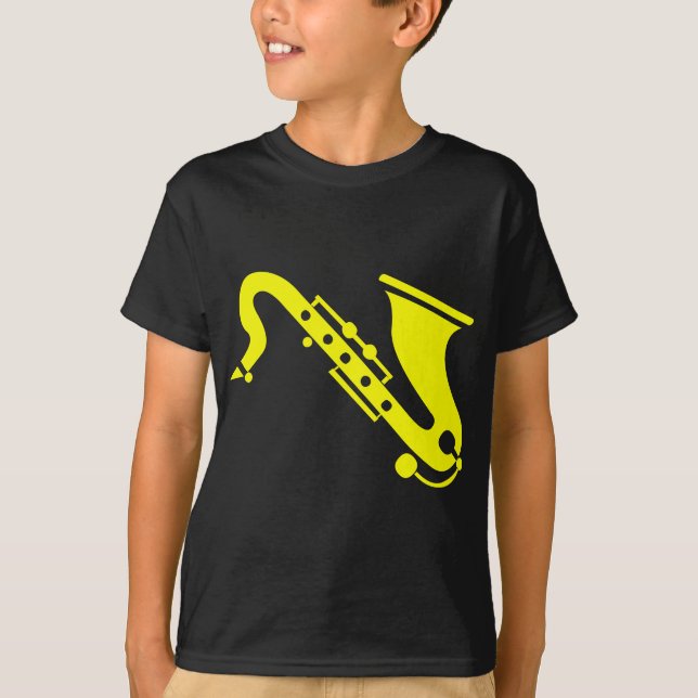 Camiseta Saxofón - Amarillo (Anverso)
