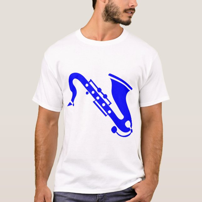 Camiseta Saxofón - Azul (Anverso)