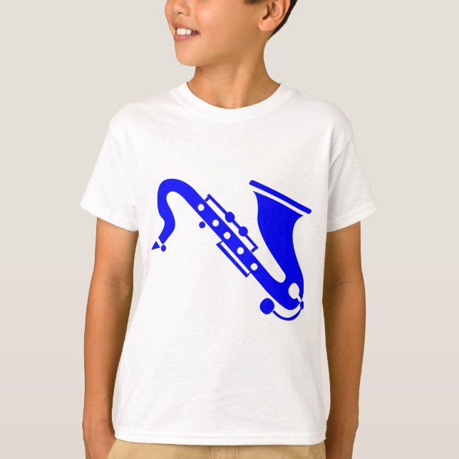 Camiseta Saxofón - Azul (Anverso)