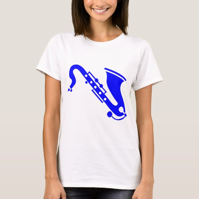 Camiseta Saxofón - Azul (Anverso)