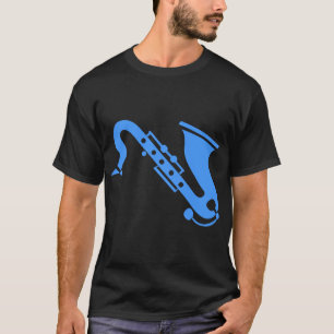 Camiseta Saxofón - Azul bebé