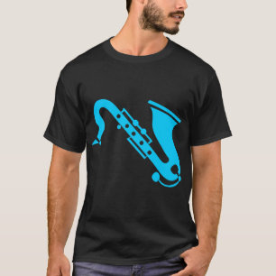 Camiseta Saxofón - Azul Cielo