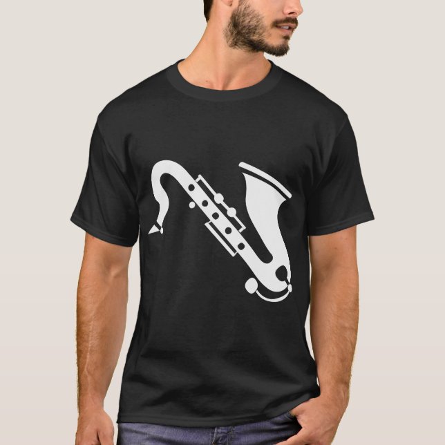 Camiseta Saxofón - Blanco (Anverso)