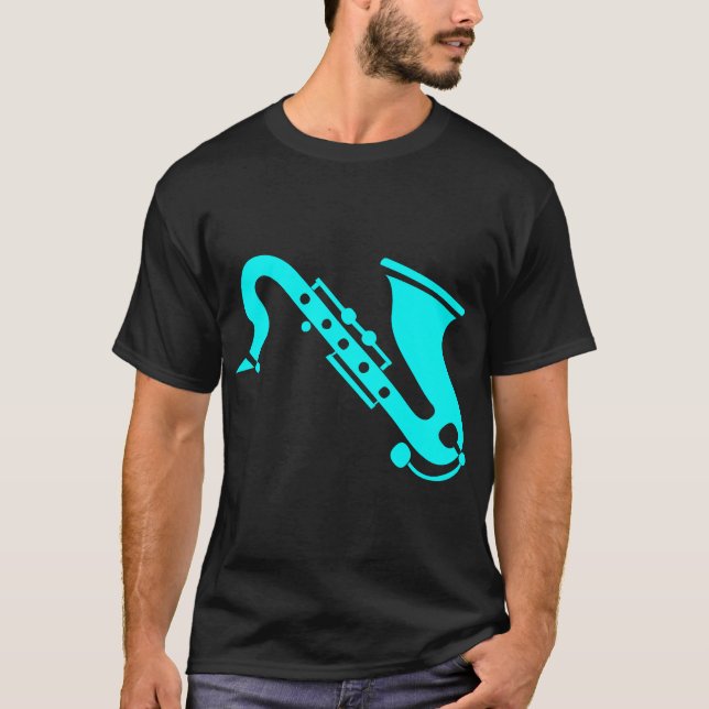 Camiseta Saxofón - cian (Anverso)