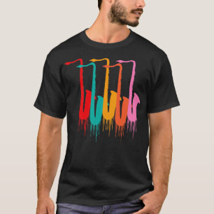 Camiseta Saxofón colorido Instrumento musical Música jazz