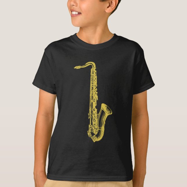 Camiseta Saxofón de cobre amarillo (Anverso)