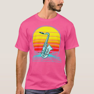 Camiseta Saxofón de jazz retro vintage