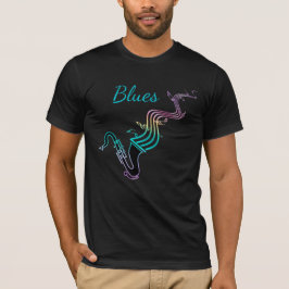Camiseta Saxofón de la música de los azules y notas