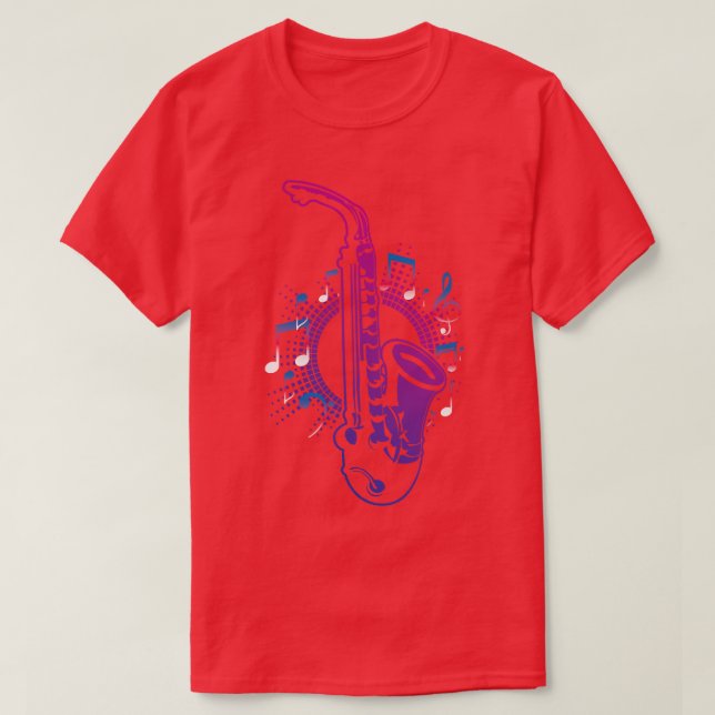 Camiseta Saxofón del Instrumento de Jazz Saxofonista de The (Diseño del anverso)