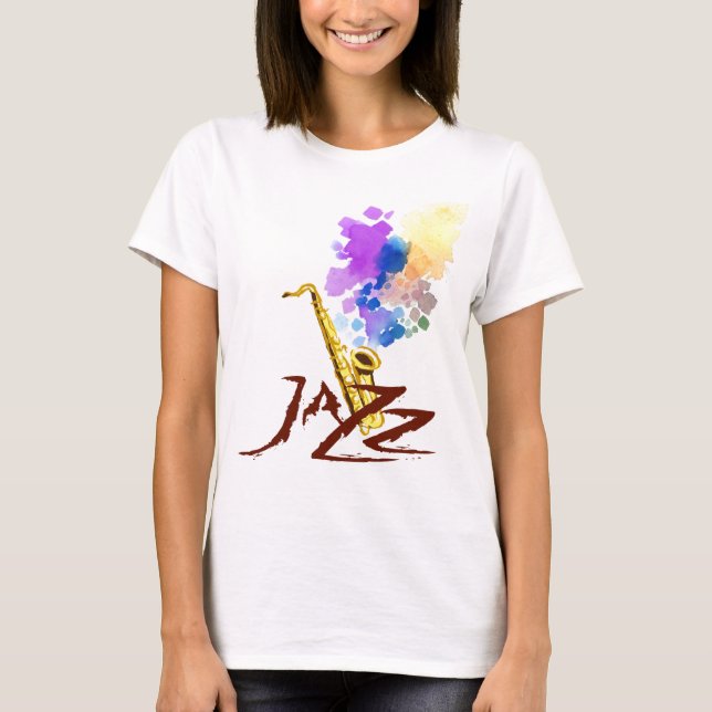 Camiseta Saxofón del jazz (Anverso)