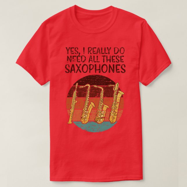 Camiseta Saxofón gracioso (Diseño del anverso)